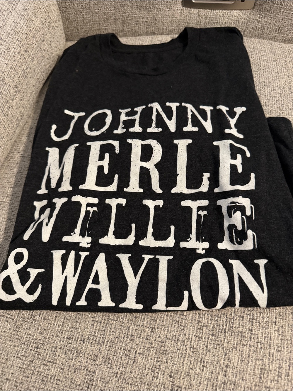 Black Graphic Tee with White Country men’s artists names